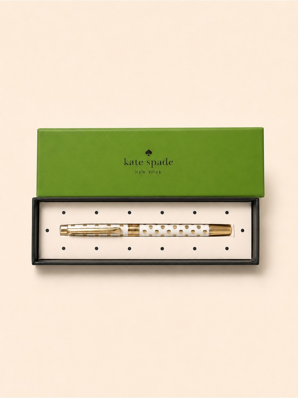 Kate Spade New York Gold Polka Dot Ballpoint Pen Gift Box NWOT